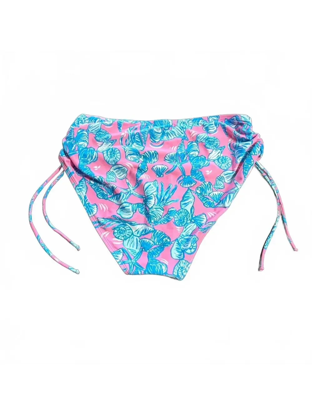 STELLA PARKER shell costal draw cord adjustable side high waist swim bottom
